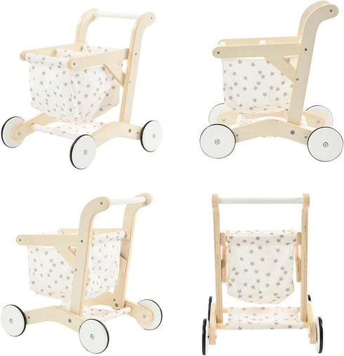 1 15.2 18.7 19.7 labebe Baby Push Walker Doll Stroller, Push Toy for Toddler, Shopping Cart for Girls and Boys Years