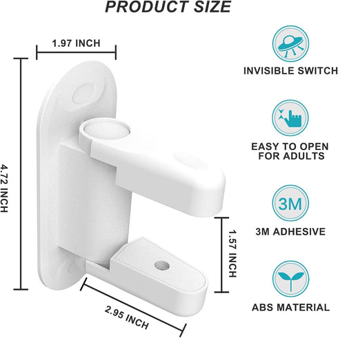 Matenf (2 Pack) Childproof Door Lever Lock Prevents Toddlers Pets From Opening Doors, Door Handle Lock