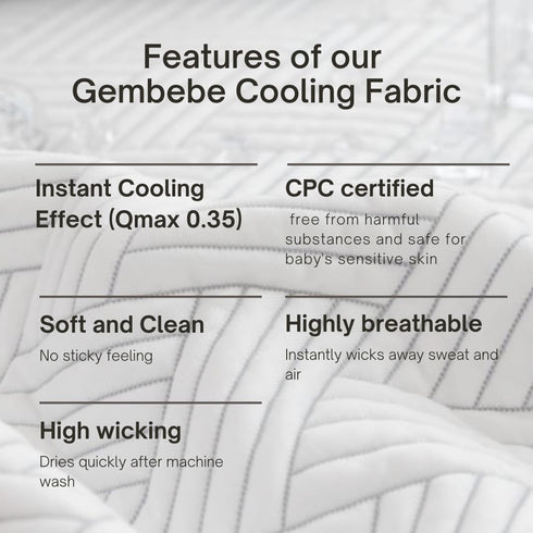 Universal Ice Cushion for Baby Stroller & Car Seat - Cooling Pad Liner, Qmax 0.35 for Hot Summer