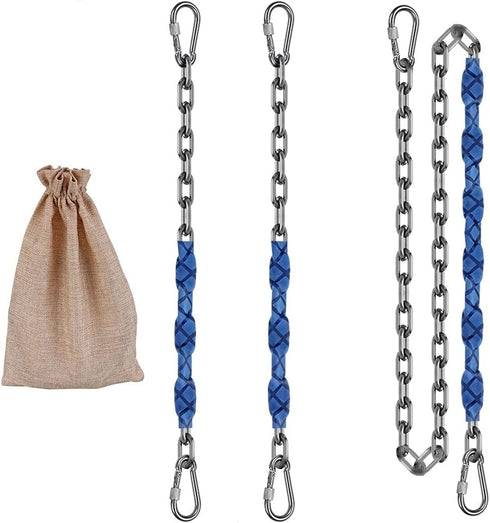 ZGCY 2 Heavy Duty Stainless Steel Swing Chains (84"), Playground Hardware with 4 Quick Connection Buckles, 1000 lb