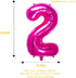 32 Inch Pink Number 2 Balloons, Foil Balloon for Birthday Party Decoration Supplies