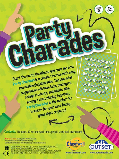 Outset Media Party Charades Game – 550 Charades – Great Family Game for 2+ Players Ages 10+