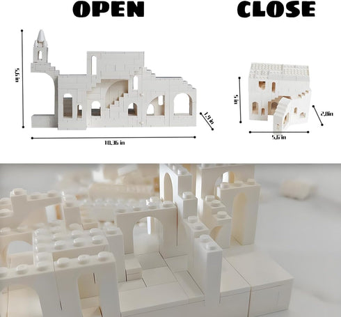 Blocks660PCS Magic Maze Building BlockWhite Transforming Castle Deformable Building Gifts for Adults