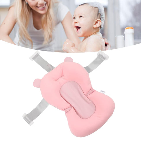 CDQL Baby Bath Seat Cushion, Floating Safe Foldable Adjustable Infant Bath Supporter for Newborn, Soft Bath Pillow Baby