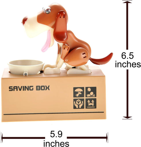 PowerTRC Dog Coin Bank for Kids, Cute Money Bank for Boys and Girls, Fun Gift for Kids and Adults.