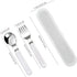 VANRA 2-Piece Children Fork and Spoon Set, 18/10 Stainless Steel Kids Flatware Set with Case for Lunch Box