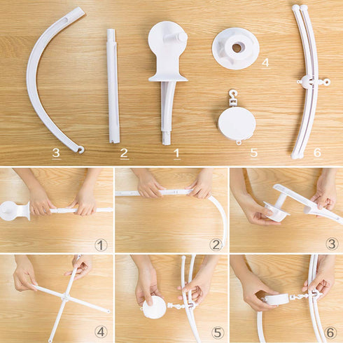 AFUNTA 26 Inch Baby Mobile for Crib, Adjustable Screw Crib Mobile Arm with Music Box Holder, Crib Mobile for Baby Girl