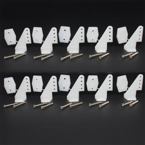 Hobbypark 10 Sets Nylon Standard Control Horns W13xL18xH25mm 4 Holes with Screw