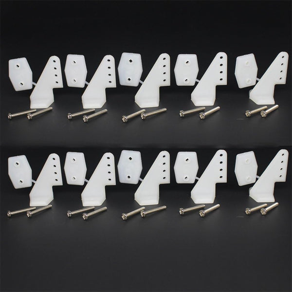 Hobbypark 10 Sets Nylon Standard Control Horns W13xL18xH25mm 4 Holes with Screw