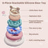 Set 6+ Baby Bear Teething & Stacking Toy - Teething Toys Silicone Teethers, Soft Baby Stacker Rings Teether, Learning