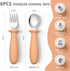 8 Pieces Toddler Utensils Set - Kids Silverware Set with Silicone Handle Children Safe 18/8 Stainless Steel Forks and Spoons Anti-Choke Design Food Grade Dishwasher Safe by DRKIO