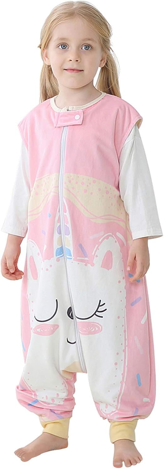HAHASHOW Baby Sleeping Sack Sleeveless, Toddler Sleeping Bag with Legs, Swaddle Wearable