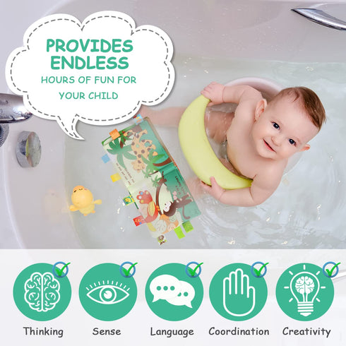Vicloon Soft Baby Books Toys, 3D Touch and Feel Crinkle Cloth Book for 0-3 Year Old, Educational Learning Toy