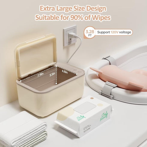 3-Mode Chefhandy Baby Wipe Warmer & Wet Wipes Dispenser, Temperature Control, Large Capacity, Even Heating, Silent