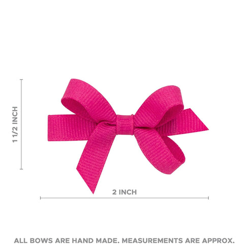 Handmade Light Pink Grosgrain Hair Bows for Girls - No-Slip Clip