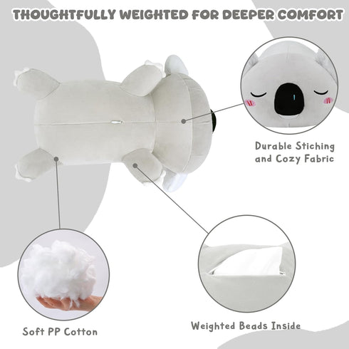 23.6 Inch TOYSYM Weighted Stuffed Animals Koala, Koala Plush with Weighted Beads, Cute Plushie Pillow Gifts for Adults