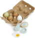 6 3+ Tender Leaf Toys - Wooden Eggs - Pieces Pretend Food Play Solid-Wood Eggs with Carton Box, Realistic Easter Egg
