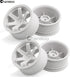1/10 RC Rally Racing Wheels 12mm Hex Hard Plastic Rims for 1:10 Scale Drift Car Tires, 4PCS Compatible with Tamiya TT01