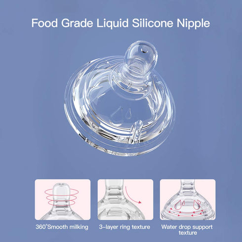 3-6 2 6 oz, POTATO Glass Baby Bottles, Anti-Colic Breastfeeding Bottles with Medium Flow Nipple, Suitable for Babies