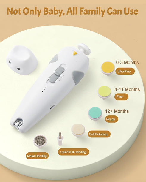26 1 Trimmer Set,Safe Set Lictin Baby Healthcare and Grooming Kit, in Rechargeable Nail Electric File with Auto Light