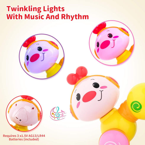 6-12 Inchworm Tummy 6 7 8 9 12 18 Vanmor Baby Toys Months, Infant Musical Caterpillar Crawling Toy, Press and Go