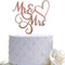 Mr and Mrs Cake Topper, Bride and Groom Sign Wedding Engagement Decorations, Double-faced Rose Gold Glitter