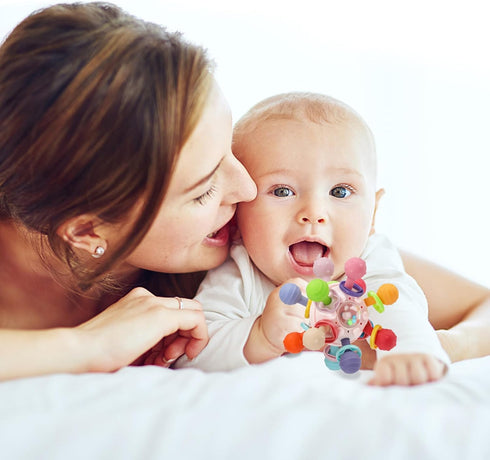 TOHIBEE 0-6 6-12 0 3 6 9 12 18 1 2 Baby Montessori Sensory Toys for Months, Baby Teether Teething Toys for Babies