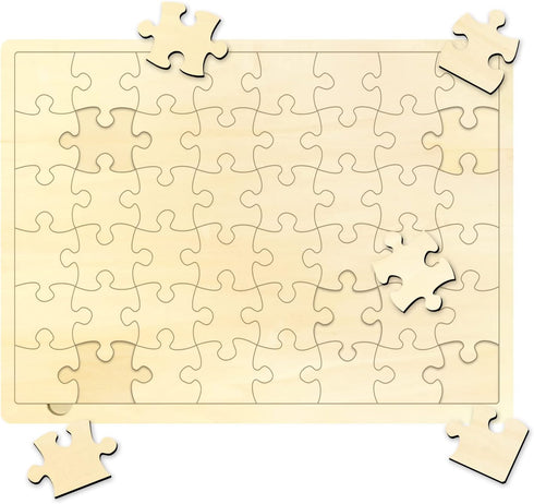 48 Piece Blank Puzzle with Tray to Draw on, Unique Custom Puzzle 14.2x10.6 Inches for Crafts & DIY