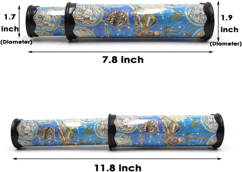 3 Pack Magic Kaleidoscope Toy for Kids Adults 3D Mirror Lens Kaleidoscope Party Favors (Blue)