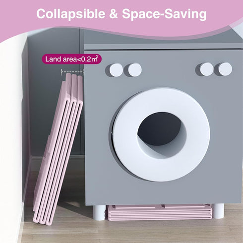 ROUSKY 29.5L 17.7W 9.8H inches, 0-6 Portable Folding Baby Bath Tub, x x Suitable for Years, Pink/Mint Green (Pink)