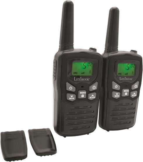 Lexibook TW58US Walkie-Talkies for Kids, Long Range 8km, LCD Screen, Digital Sound, Indoor/Outdoor Communication