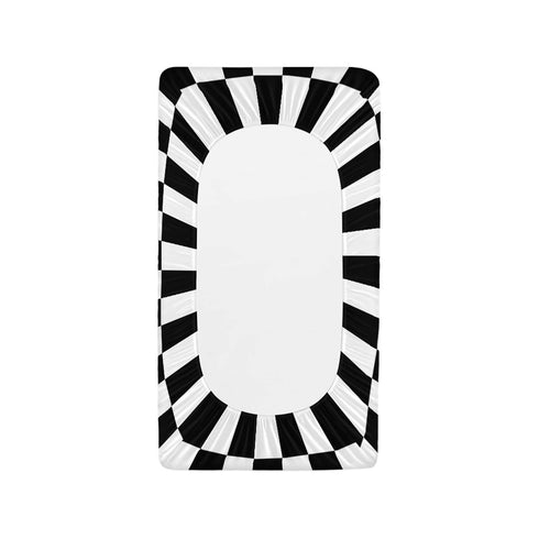 Generic 32x16 Black and White Checkered Changing Pad Cover for Baby Girls Boys Cartoon Breathable Diaper Change Table