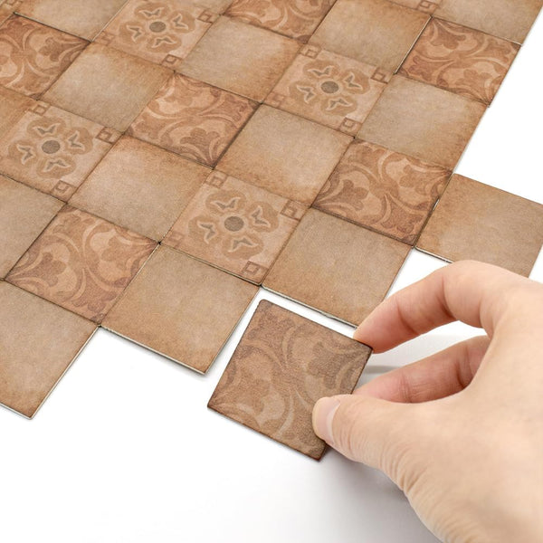 iLAND Dollhouse Flooring - 1/12 scale, 1/6 scale, 30pcs Double-Sided Dollhouse Floor Tiles, Classical Inlays & Marbling