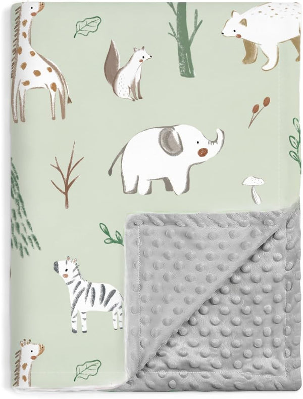 BORITAR Baby Blanket for Boy Girls Soft Lightweight Minky Blanket with Double
