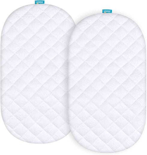 Waterproof Bassinet Mattress Pad Cover Compatible with SNOO Smart Sleeper Bassinet, 2
