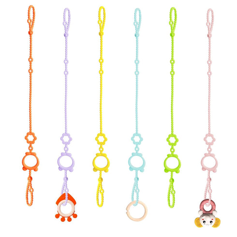 sopkdey Toy Straps for Baby, 6pcs Adjustable Toy Holder for Stroller Accessories, Silicone