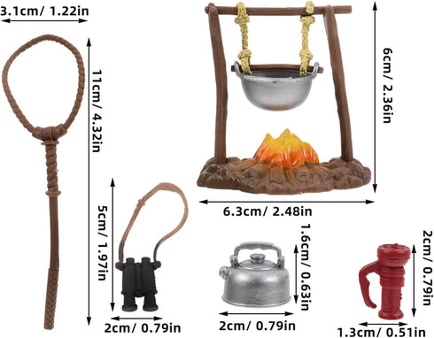 TOYANDONA Dollhouse Stove Kitchen Furniture: Miniature Hanging Stove Tea Kettle, Fairy Garden Camping Accessories