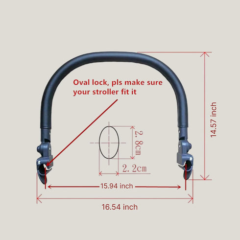 Upgraded Adjustable Angle Baby Stroller Bumper Bar Accessories for BBZ Yoyo/Yoya/Yoyo+ - Black