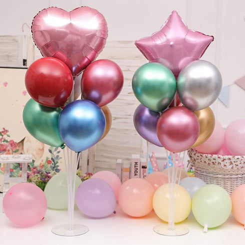 4 Sets of Reusable Balloon Stand Kits, Clear Balloon Stand with Base for Birthday Party Baby Shower Wedding Decoration