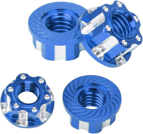 VGEBY 4pcs RC Hex Nuts, M4 Aluminum Alloy Wheel Hex Nuts for D3 D4 1/10 RC Car (Dark Blue)