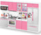 Doll Kitchen Playset for Kids - My Modern Mini Kitchen House Furniture Toy Accessories Set with Realistic Lights &