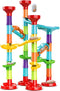 50Pcs Marble Run Set Building Blocks with 30 Glass Marbles for Kids, Girls, Boys Toys, Educational Race Game
