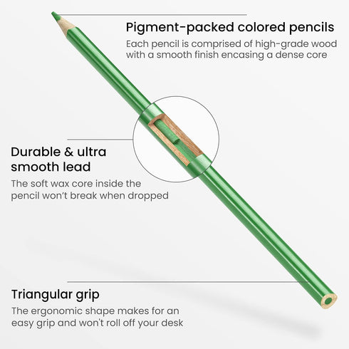 ARTEZA 24 Scented Pencils for Kids, Pre-Sharpened Triangular Shape Smelly Color Pencils