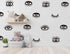 44pcs Eye Pattern Sticker for Girl's Bedroom, Eyelash Decals Modern Wall Decor, Removable Wall Sicker SK018 (Black)