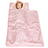 Moonsea Toddler Nap Mat Pink with Pillow and Fleece Minky Blanket, Lightweight Sleeping Bag for Kids