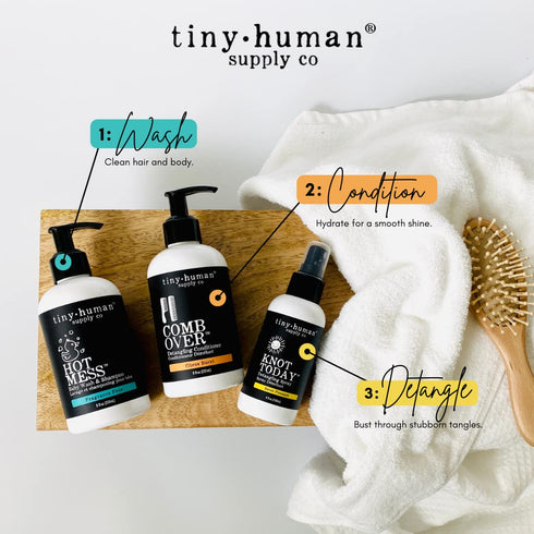 8oz (2-pack) Tiny Human Supply Co Hot Mess Baby Wash & Shampoo, Classic Baby, pH Balanced, Natural Ingredients, No