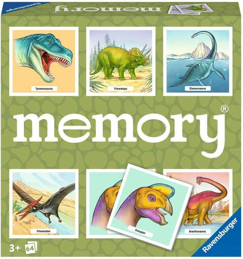 Dinosaur Memory Game by Ravensburger - Fun Brain Teaser for Kids 3+, Easy to Learn Family Activity