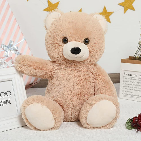 Tezituor 18 Inch Teddy Bear Stuffed Animal, Cute Tan Plush Bear Gift for Christmas, Birthday, Valentine's Day