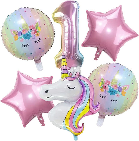 Unicorn Balloons Set - Unicorn Birthday Party Decorations for Girls, Foil Balloons for Wedding Baby Shower