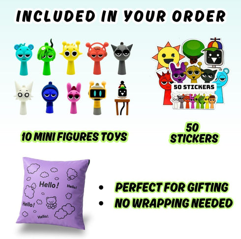 Set 1 2 (10 Mini Toys Figures Sky, Mr. Fun Computer, Simon & More Collectible Phase & Action Figures, Kid-Favorite Mini